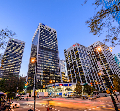 The Bentall Centre towers in Vancouver (Courtesy Ivanhoe Cambridge)