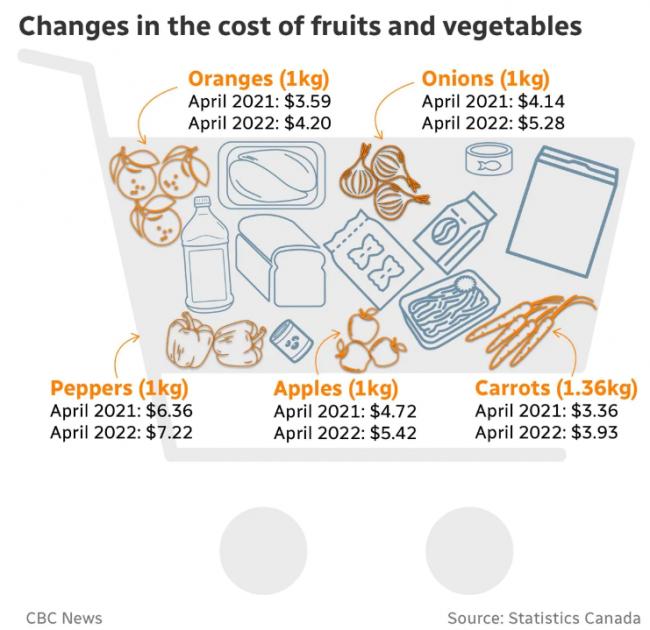 加拿大食品价格疯涨30% 面粉食用油涨最多