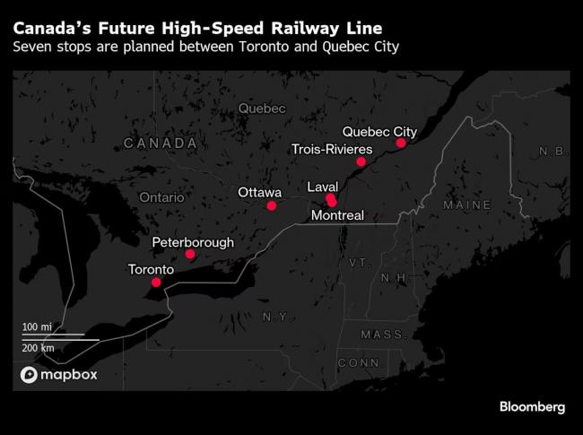 妥了!加拿大官宣斥资800亿加币,建设首条高铁!时速超300公里,停靠7个站点